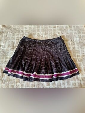 Lucky in Love Black Skater Skort with Purple & White Trim